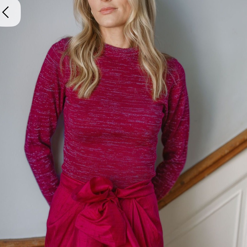 Julia Amory, Bacall Red Long Sleeve Sweater NWT